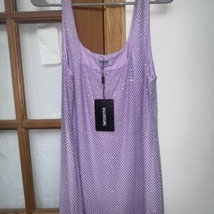 Lavender Sleeveless Dress with Sparkle Detail